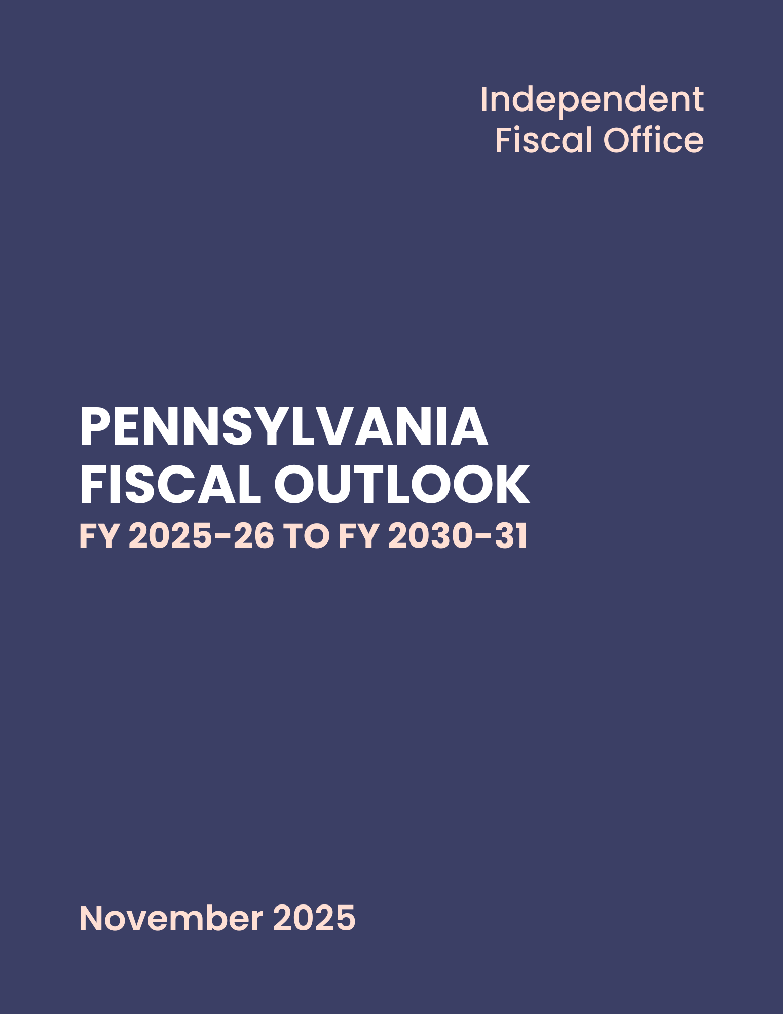 Release thumbnail - Pennsylvania Fiscal Outlook: FY 2025-26 to FY 2030-31 - 2025-11-20
