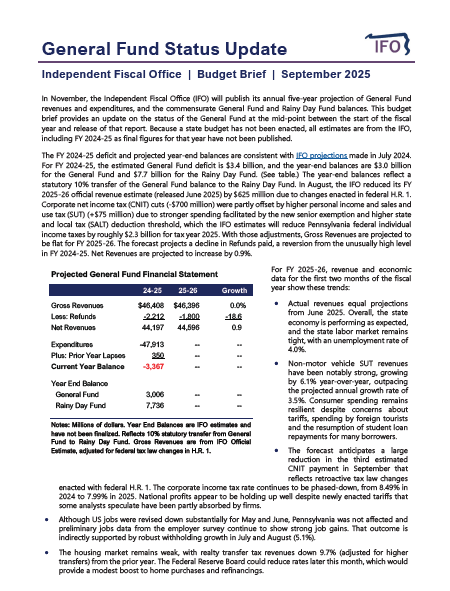 Release thumbnail - General Fund Status Update - 2025-09-02