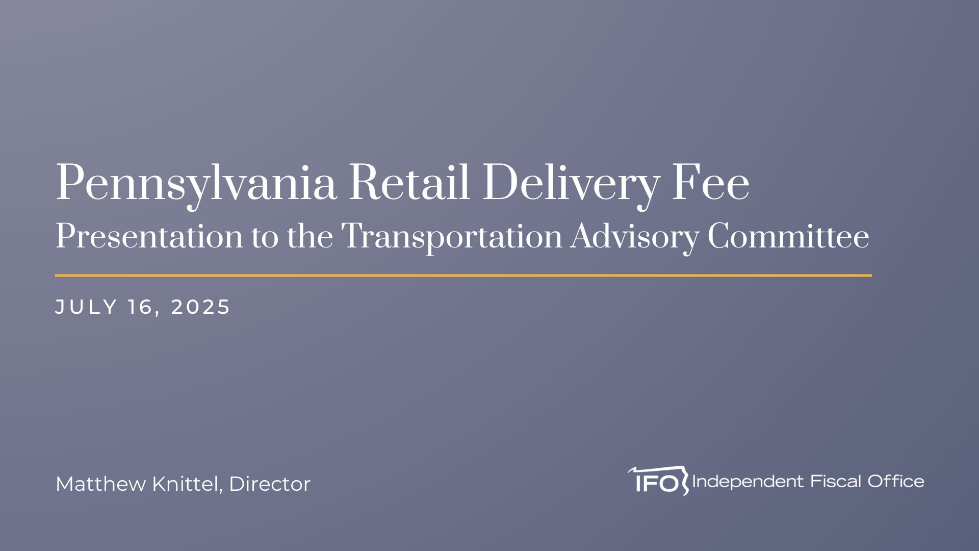 Release thumbnail - Retail Delivery Fee Presentation - 2025-07-16